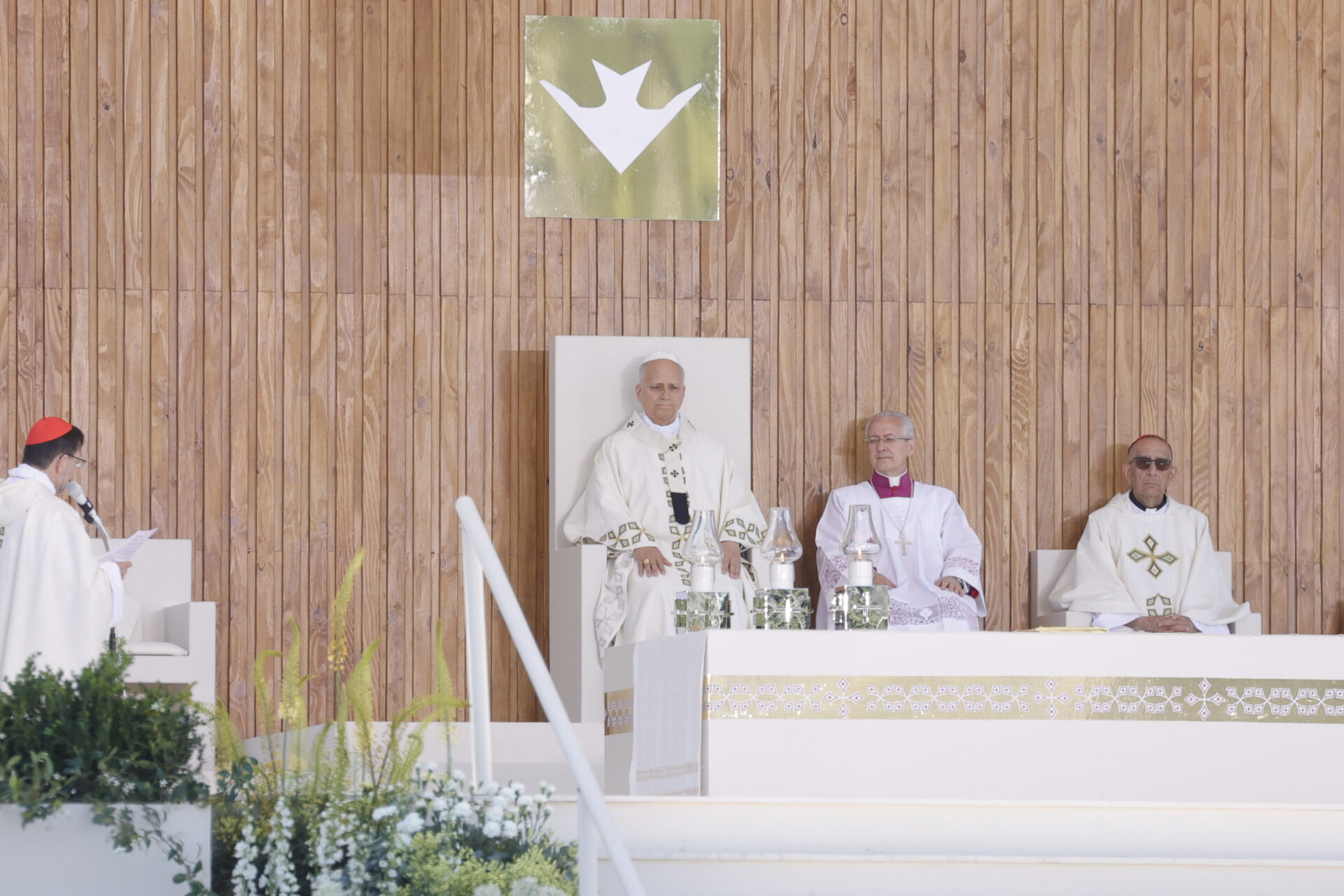 El Papa León XIV, durante la misa del Corpus Christi en Madrid