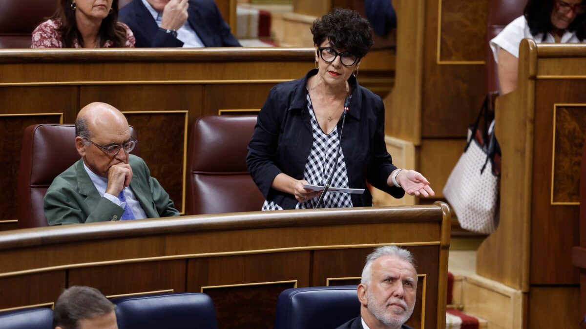 La portavoz del PNV, Maribel Vaquero, durante una intervención en el Congreso.