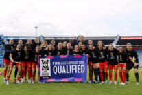 La selección española celebrando el pase directo al Mundial de Brasil 2027
