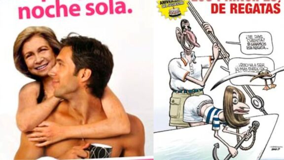 Montaje y tira satírica en las que la Casa Real fueron protagonistas.