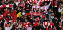 Una imagen de aficionados del Arsenal en el Emirates