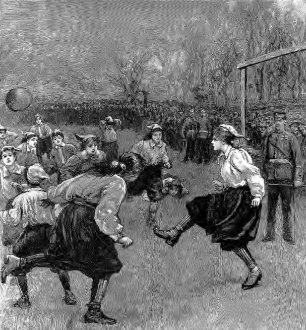 Un dibujo de un partido del British Ladies' Football Club