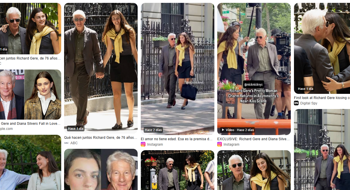 La aparición de Richard Gere y Diana Silvers ha copado la prensa de cine y del corazón