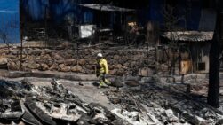 Vista este miércoles de los destrozos causados por el incendio en el Pantano de San Juan, Madrid. EFE/ Rodrigo Jiménez