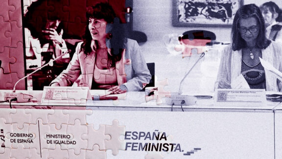 La ministra de Igualdad, Ana Redondo y la delegada del Gobierno contra la Violencia de Género, Carmen Martínez Perza, en un comité de crisis