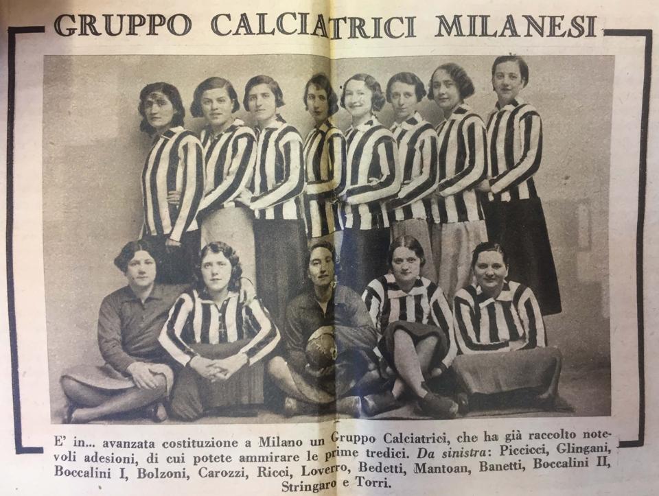 Un recorte de periódico de Gruppo Femminile Calcistico
