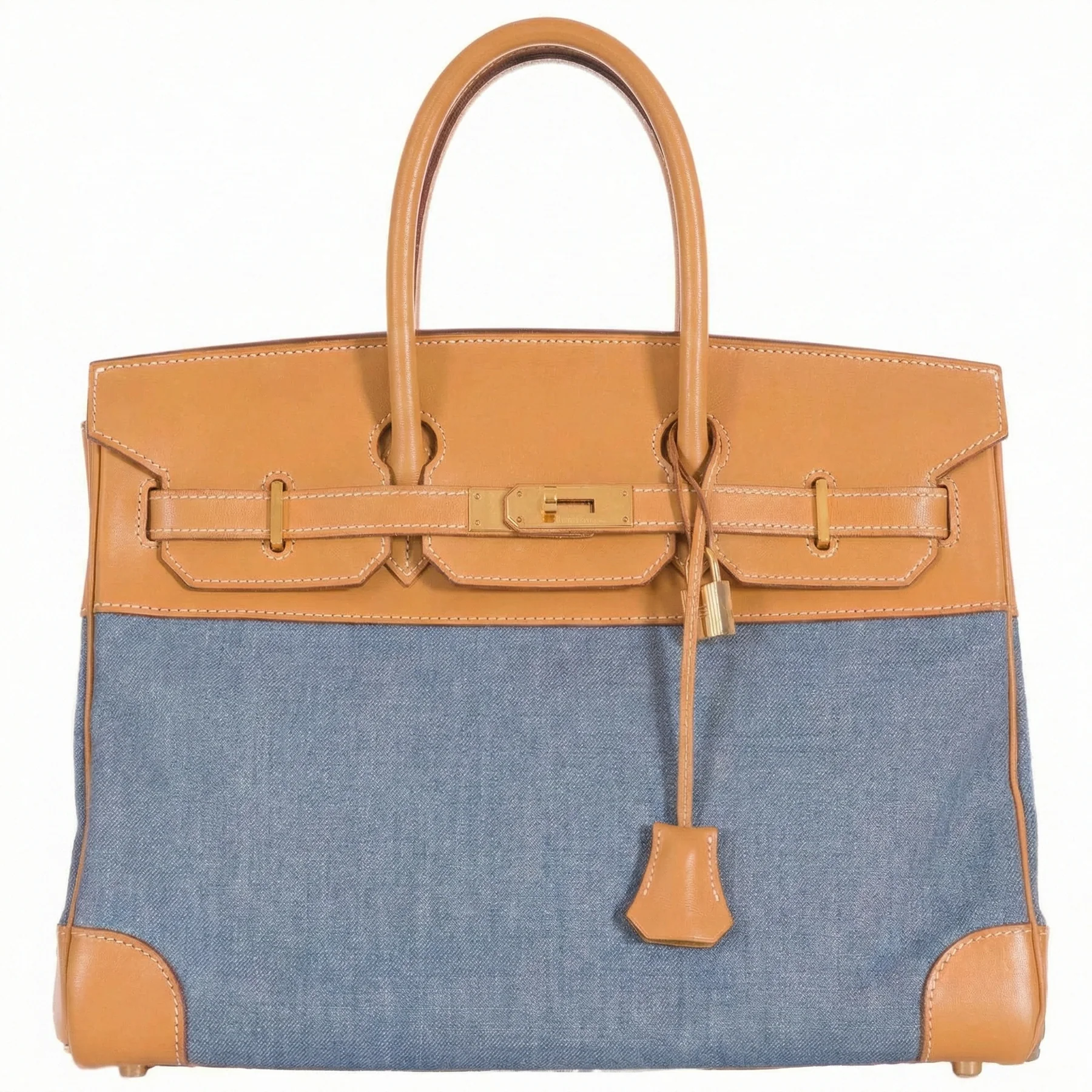 El Birkin Barenia and Denim 35 de Hermès.