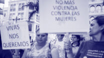Una manifestación en contra de la violencia contra las mujeres