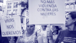 Una manifestación en contra de la violencia contra las mujeres
