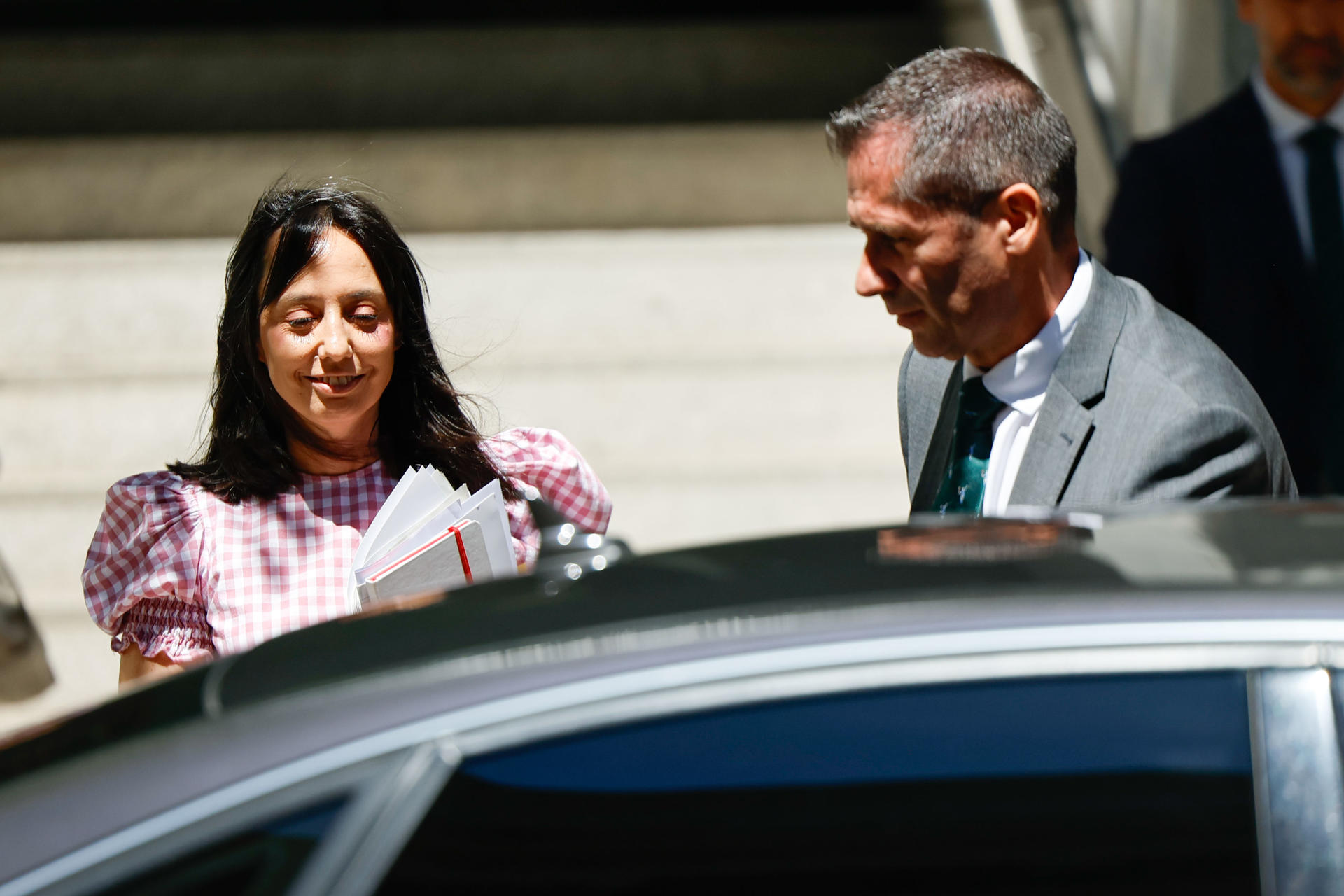 MADRID, 17/07/2026.- La directora de la Guardia Civil, Mercedes González, tras salir este viernes de la Audiencia Nacional, donde ha acudido de nuevo para declarar como imputada en el caso Leire después de que el juez Santiago Pedraz aplazara su interrogatorio tras haber acudido este jueves. EFE/ Mariscal