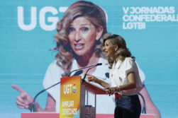 MADRID, 03/07/2026.-La vicepresidenta segunda y ministra de Trabajo y Economía Social, Yolanda Díaz, clausura las Jornadas LGTBI organizadas por UGT, este viernes en Madrid.-EFE/ J.J. Guillén