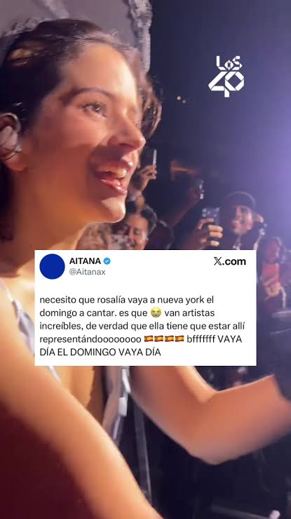 "Necesito que Rosalía vaya a Nueva York el domingo a cantar", publicó Aitana en su cuenta de Twitter