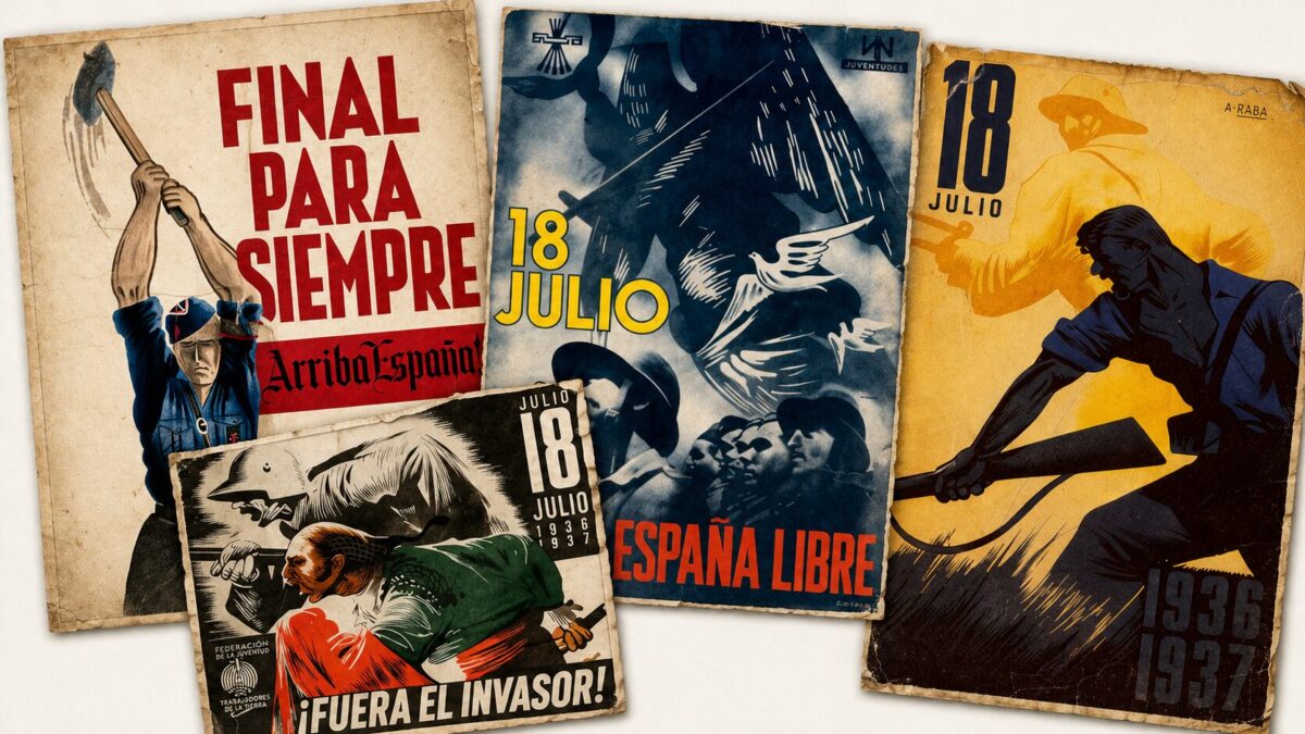 Carteles conmemorativos del 18 de julio de 1936.