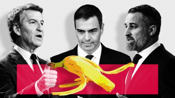 Sánchez y Abascal sacarán tajada de la 'ley de nietos'; para Feijóo, es una cáscara de plátano.