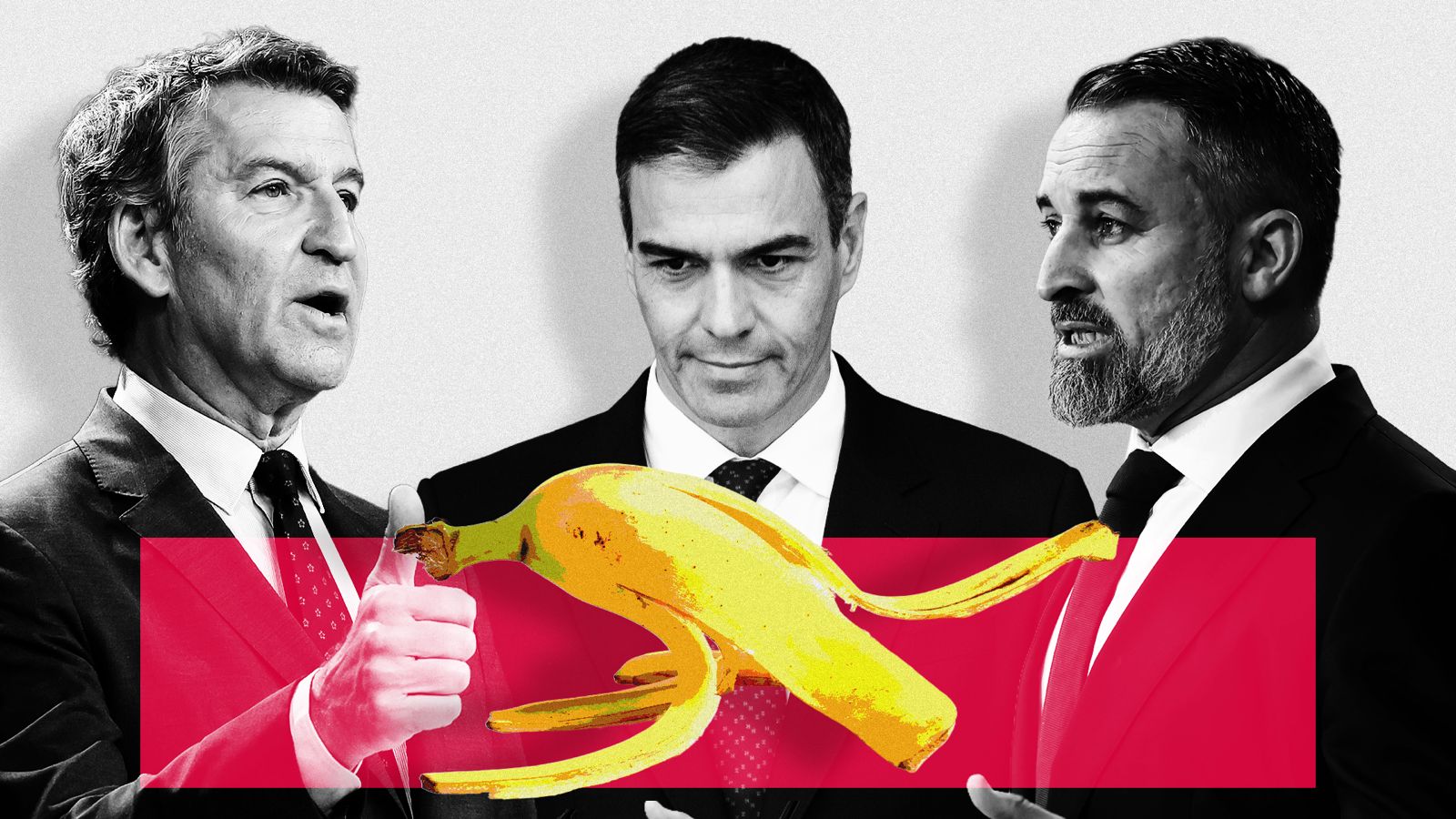 Sánchez y Abascal sacarán tajada de la 'ley de nietos'; para Feijóo, es una cáscara de plátano.