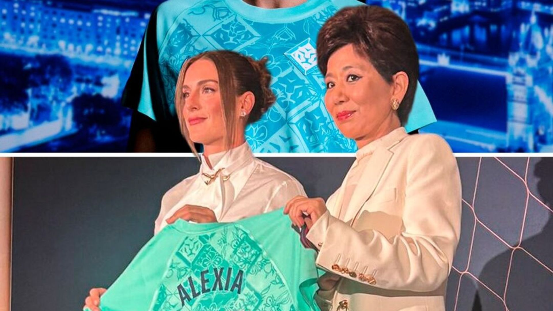 La presidenta del London City, Michele Kang y Alexia Putellas durante la presentación de la jugadora