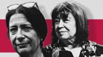 Leire Díez y la presidenta del PSOE, Cristina Narbona.