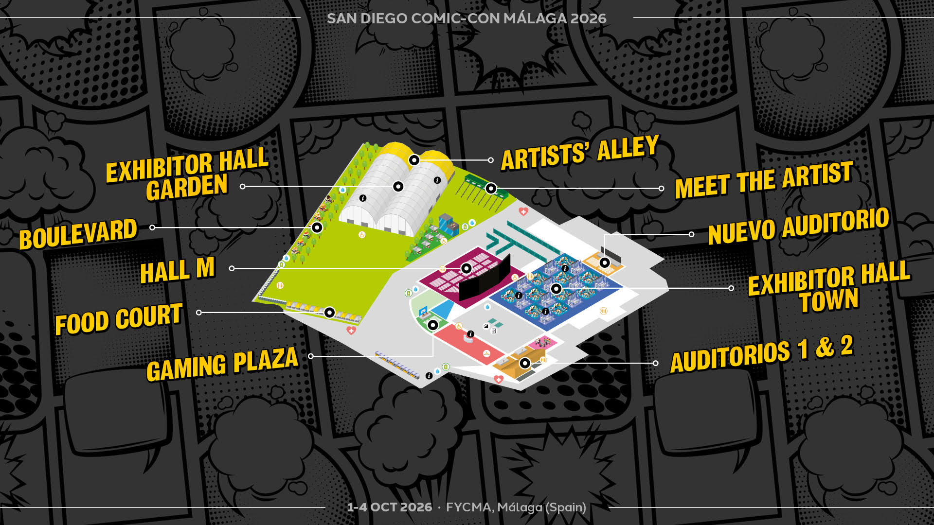 Mapa de San Diego Comic-Con Málaga 2026 - Cultura Mapa de San Diego Comic-Con Málaga 2026 - Cultura
