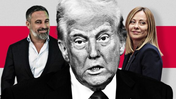 Santiago Abascal, Donald Trump y Giorgia Meloni.