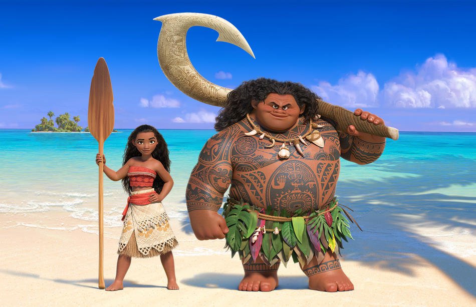 Vaiana y Maui en la película 'Vaiana'