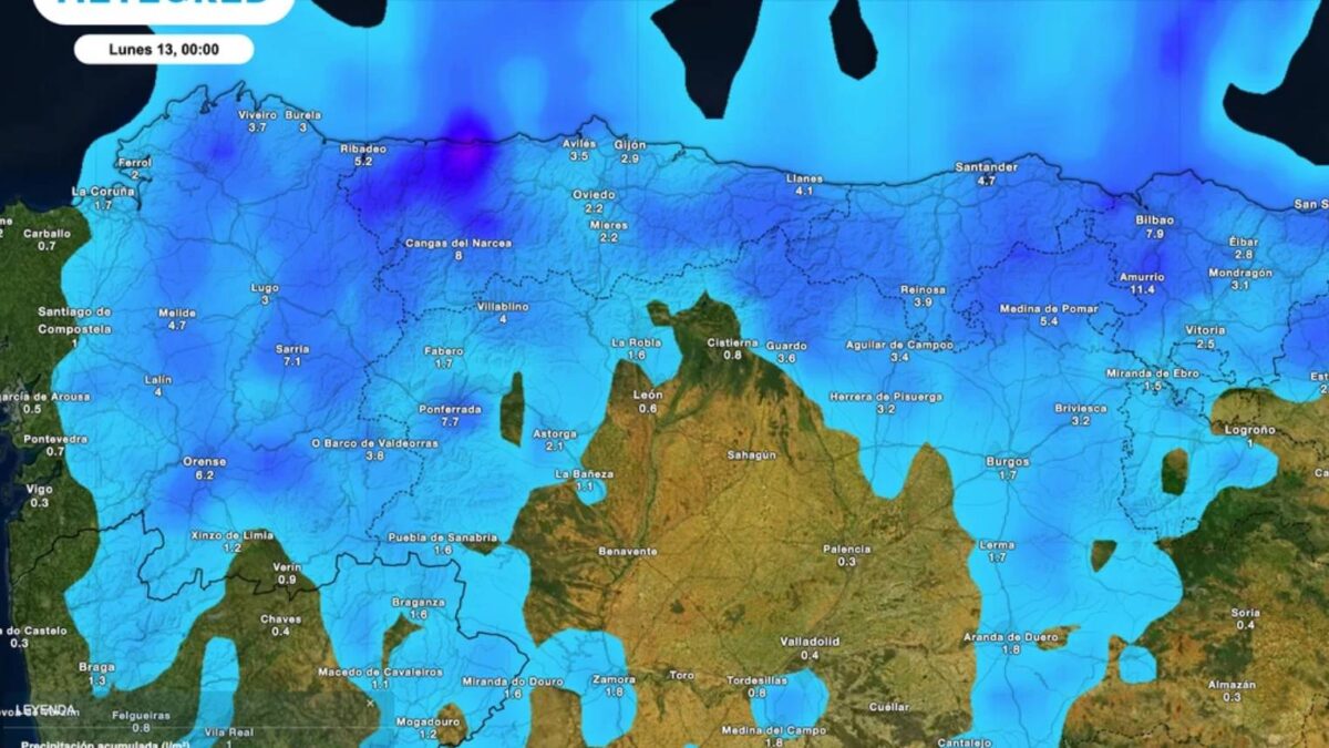 Previsión de lluvias en el norte de España para este lunes 13 de julio de 2026 - Sociedad