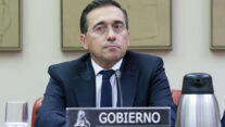 MADRID, 28/08/2026.- El ministro de Asuntos Exteriores, José Manuel Albares, comparece a petición propia en el Congreso para informar sobre la actuación de su departamento en la crisis migratoria de Ceuta, este viernes. EFE/ Chema Moya