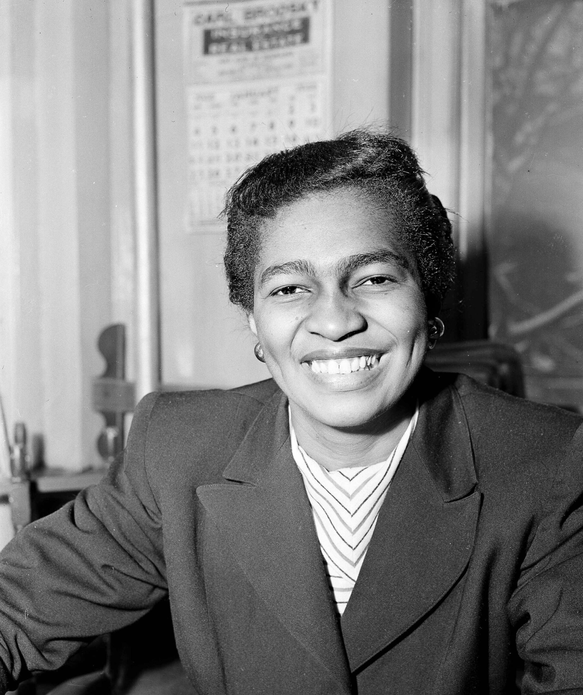 Claudia Jones, secretary of the Women's Commission of the National Communist Party, is pictured in New York City, Jan. 22, 1948. (AP Photo/Anthony Camerano)