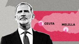 Felipe VI, con Ceuta y Melilla detrás