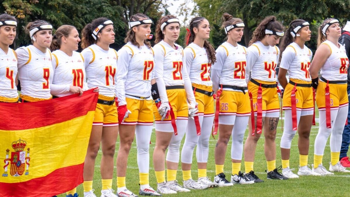 Las jugadoras de la selección española de Flag Fútbol durante el