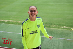 La jugadora del Atlético de Madrid, Mayte Zubieta en el centro deportivo Alcalá de Henares.