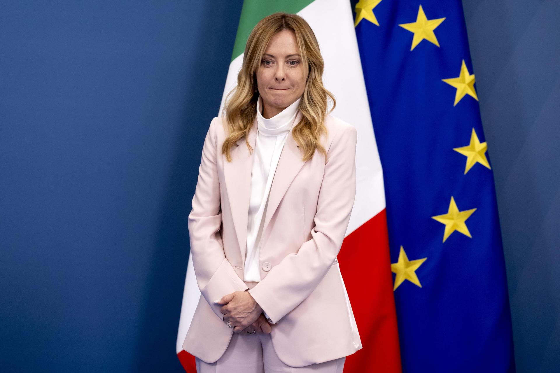 ROME (Italy), 12/06/2026.- Prime Minister Giorgia Meloni attends the presentation of the 2026-2030 Strategic Action Plan between Italy and South Korea in Rome, Italy, 12 June 2026. (Italia, Corea del Sur, Roma) EFE/EPA/MASSIMO PERCOSSI
