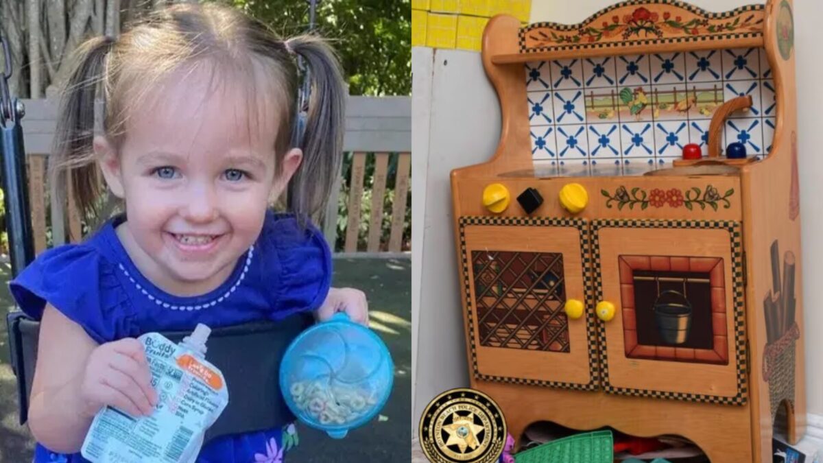 Briella Holmes, la niña que murió en Florida atrapada en una cocina de juguete.