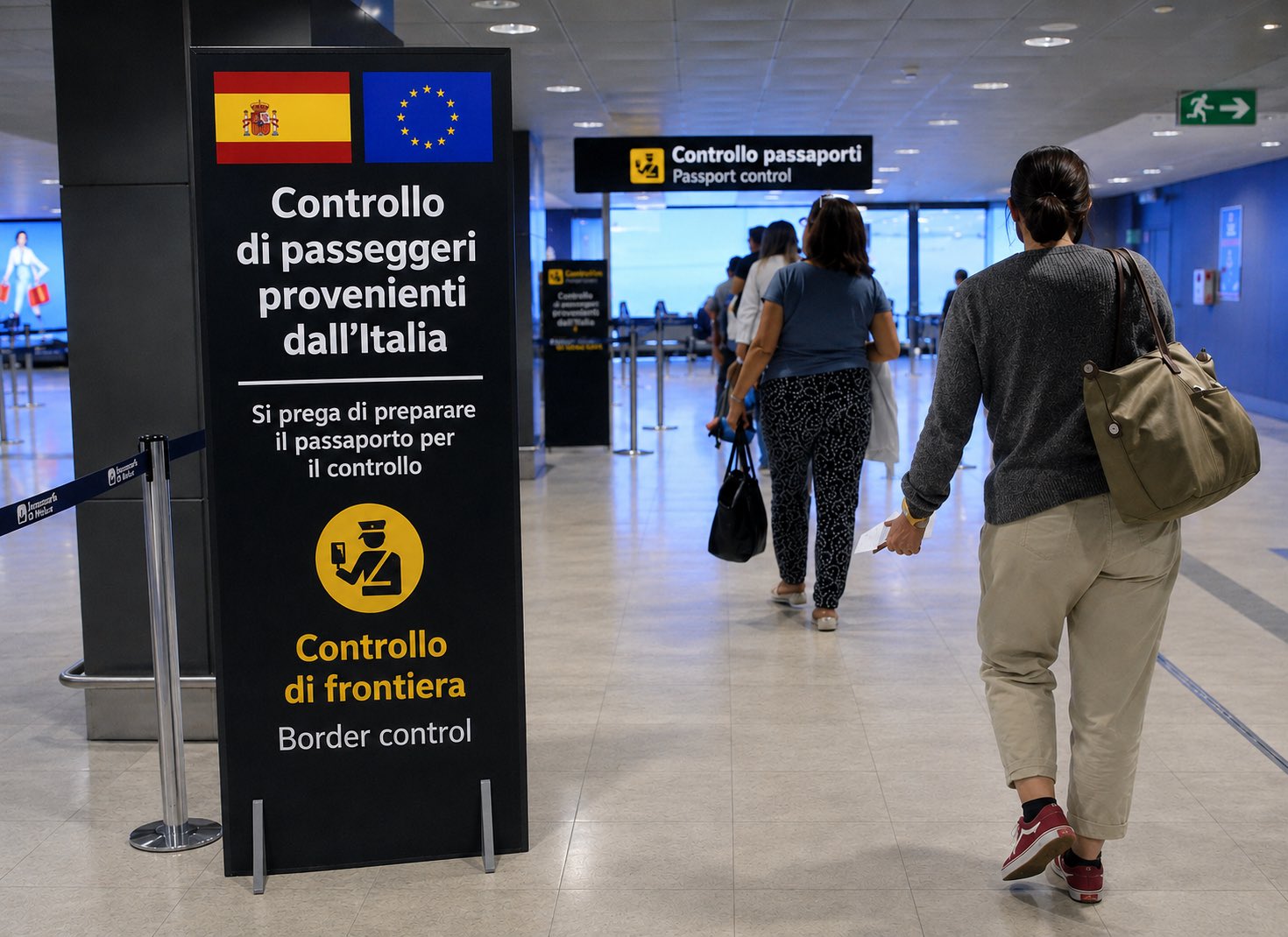 Control en Italia de pasajeros provenientes de España