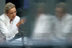 Berlin (Germany), 09/09/2026.- Alternative for Germany (AfD) party and parliamentary group co-chairwoman Alice Weidel speaks during a debate at the German parliament, the Bundestag, in Berlin, Germany, 09 September 2026. Members of parliament discuss, among other topics, the budget of the Chancellor and the Chancellery during the general debate. (Alemania) EFE/EPA/CLEMENS BILAN