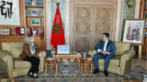 Nadia Calviño, durante su reunión con el ministro de Exteriores marroquí Nasser Bourita.