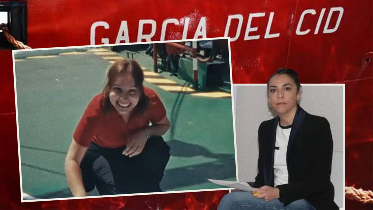 Mari Carmen Fernández Vázquez (i) y la periodista Lara Graña