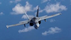 Un caza F-18 del Ejército del Aire y del Espacio.