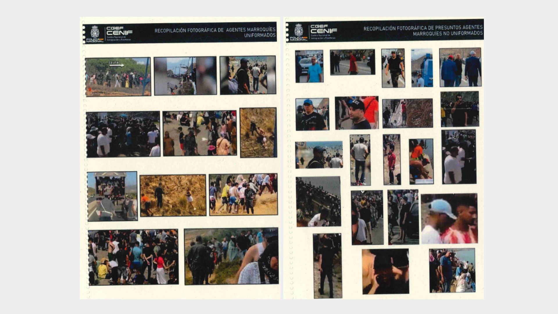 Fotos incluidas en el informe de la Policía Nacional.