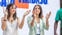 Ione Belarra e Irene Monterodurante el acto en Espacio Larra, a 12 de septiembre de 2026, en Madrid (España). -