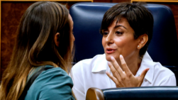 La ministra de Vivienda, Isabel Rodríguez (d) durante la sesión de control al Gobierno celebrada este miércoles en el Congreso.