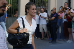 GETAFE (MADRID), 07/09/2026.- La princesa Leonor a su llegada este lunes al Campus de Getafe de la Universidad Carlos III donde cursará el grado de Ciencias Políticas. EFE/J.J. Guillén