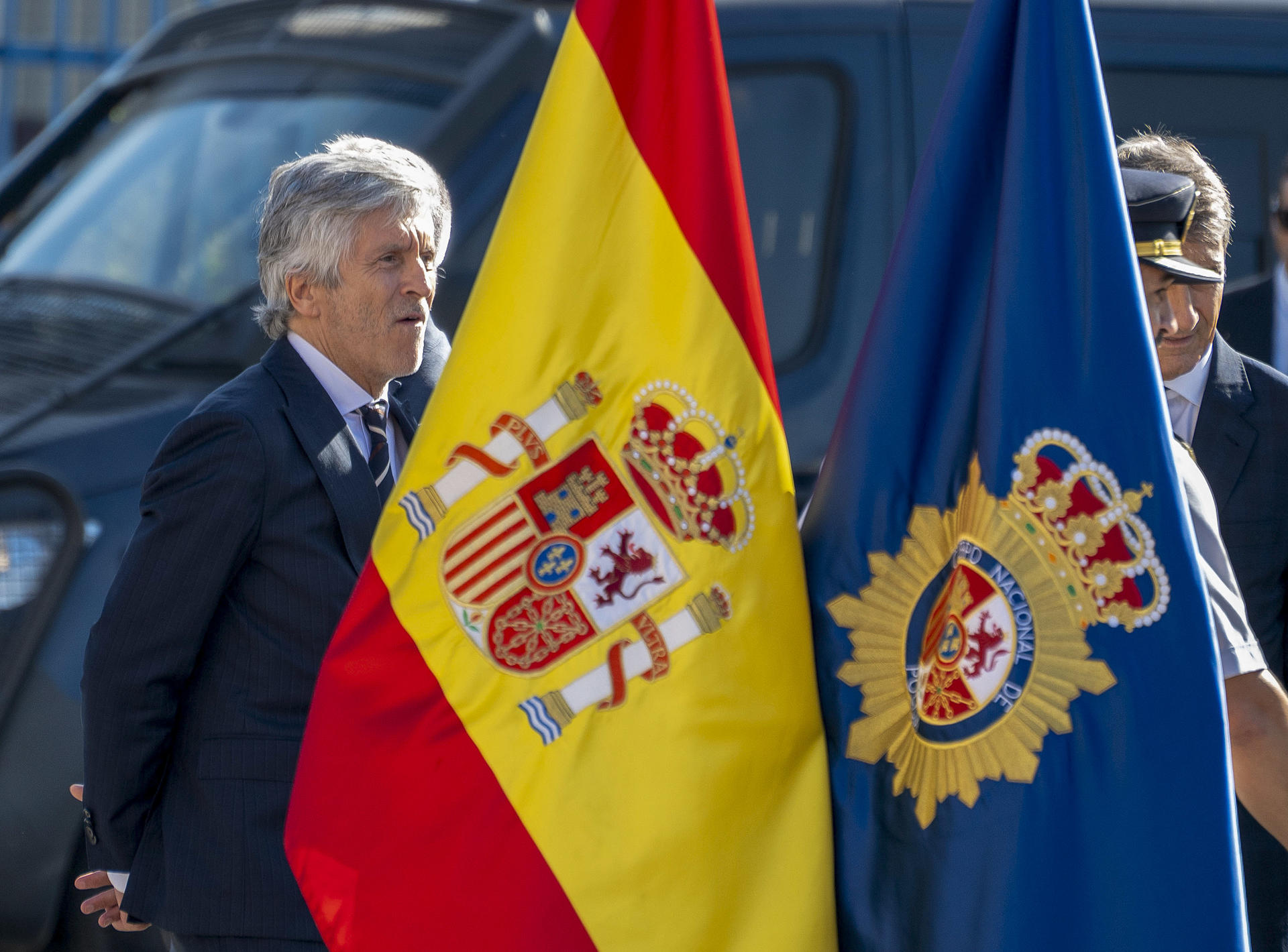 FOTODELDÍA ANDÚJAR (JAÉN), 10/09/2026.- El ministro del Interior, Fernando Grande-Marlaska, durante la inauguración de la nueva comisaría de Policía Nacional en Andújar (Jaén) este jueves. EFE/ José Manuel Pedrosa