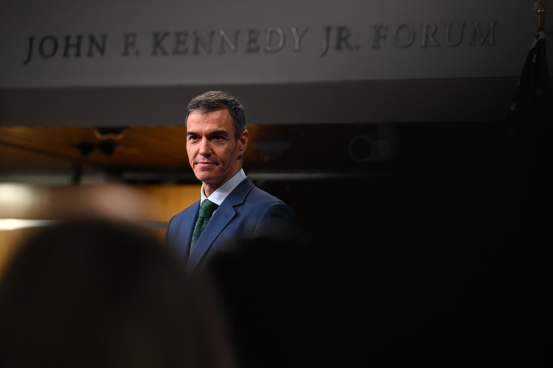 BOSTON, 25/09/2026.- El presidente del gobierno Pedro Sánchez, durante su intervención en el fórum Harvard Kennedy School, el principal espacio de la universidad de Harvard para el debate político, dentro de su viaje a Estados Unidos.-EFE/ Borja Puig De La Bellacasa / Pool Mocloa ***SOLO USO EDITORIAL/SOLO DISPONIBLE PARA ILUSTRAR LA NOTICIA QUE ACOMPAÑA (CRÉDITO OBLIGATORIO)***