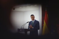 MADRID (ESPAÑA), 21/09/2026.- El presidente del Gobierno, Pedro Sánchez durante la presentación este lunes en La Moncloa de IA360: plan para un despliegue responsable de la IA'. EFE/ Javier Lizón