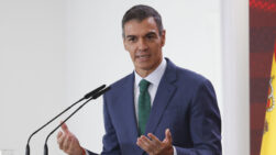 MADRID (ESPAÑA), 21/09/2026.- El presidente del Gobierno, Pedro Sánchez durante la presentación este lunes en La Moncloa de IA360: plan para un despliegue responsable de la IA'. EFE/ Javier Lizón