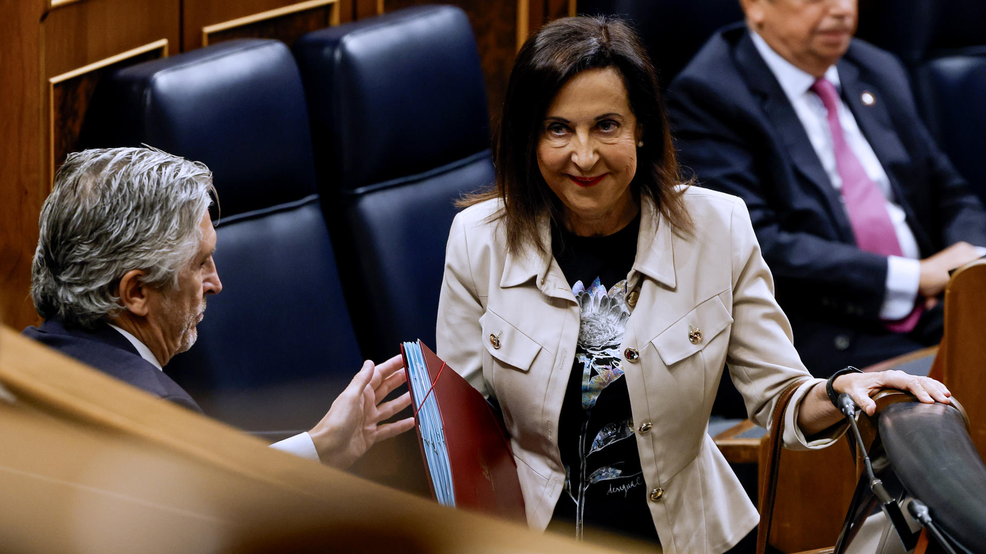 MADRID, 23/09/2026.- La ministra de Defensa, Margarita Robles durante la sesión de control al Gobierno celebrada este miércoles en el Congreso. EFE/J.J. Guillén
