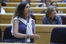 MADRID, 15/09/2026.- La ministra de Defensa, Margarita Robles, interviene durante la sesión de control al Gobierno celebrada hoy en el Senado. EFE/Zipi Aragón