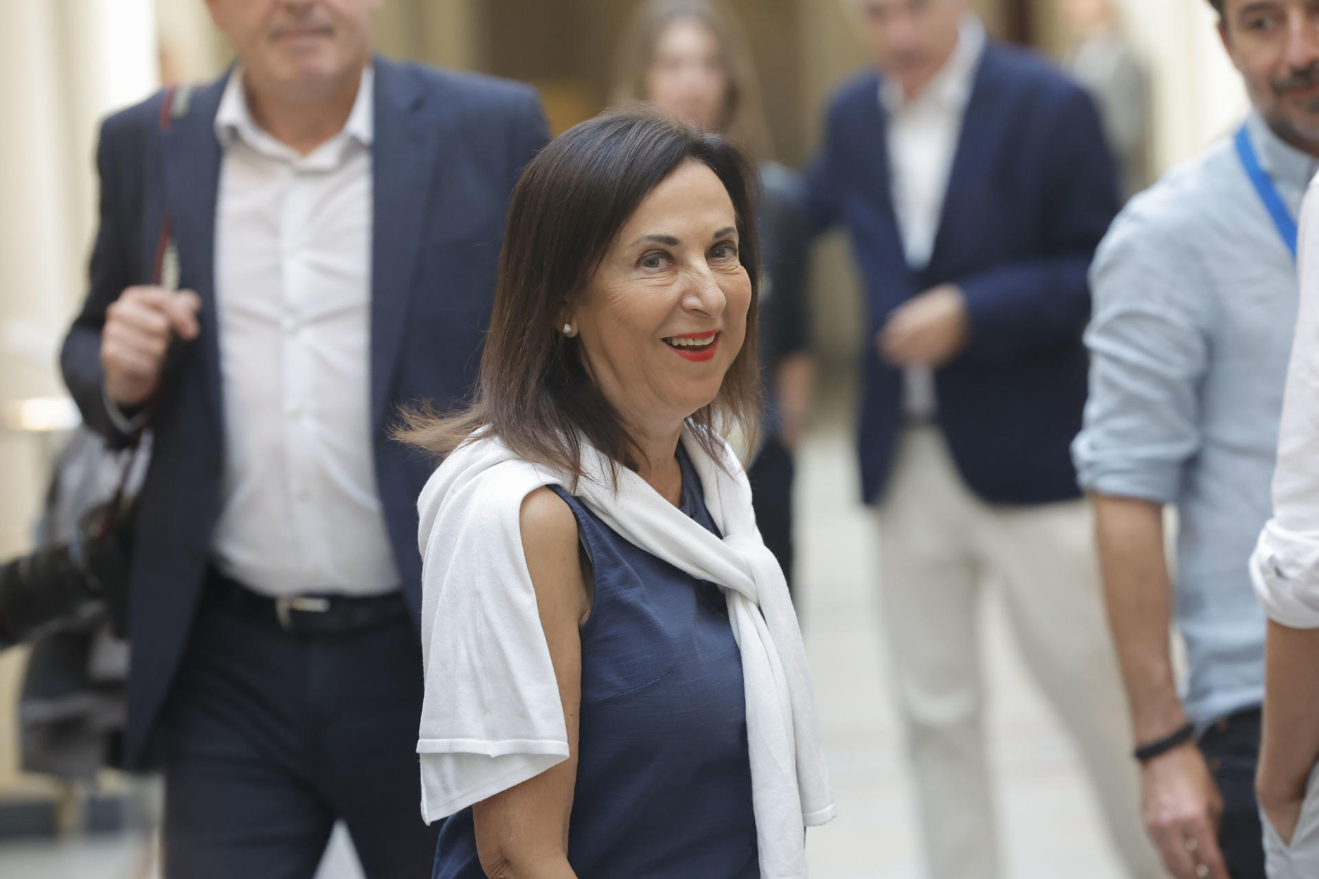 MADRID, 15/09/2026.- La ministra de Defensa, Margarita Robles, asiste a la sesión de control al Gobierno celebrada hoy en el Senado. EFE/Zipi Aragón