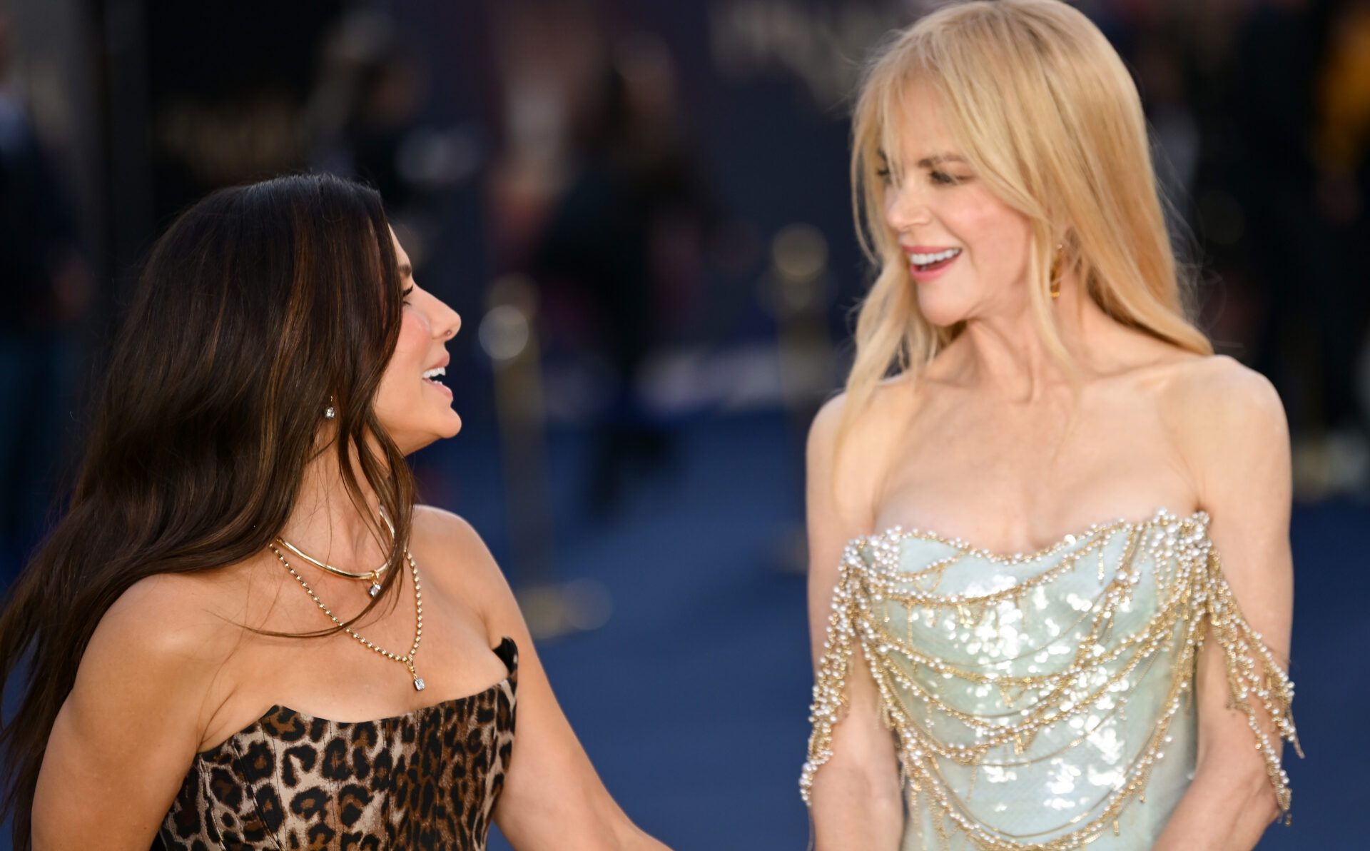 LONDON, ENGLAND - AUGUST 26: Sandra Bullock and Nicole Kidman attend the Practical Magic 2 European Premiere at the Odeon Luxe Leicester Square on August 26, 2026 in London, England. (Photo by Eamonn M. McCormack/Getty Images for Warner Bros.)