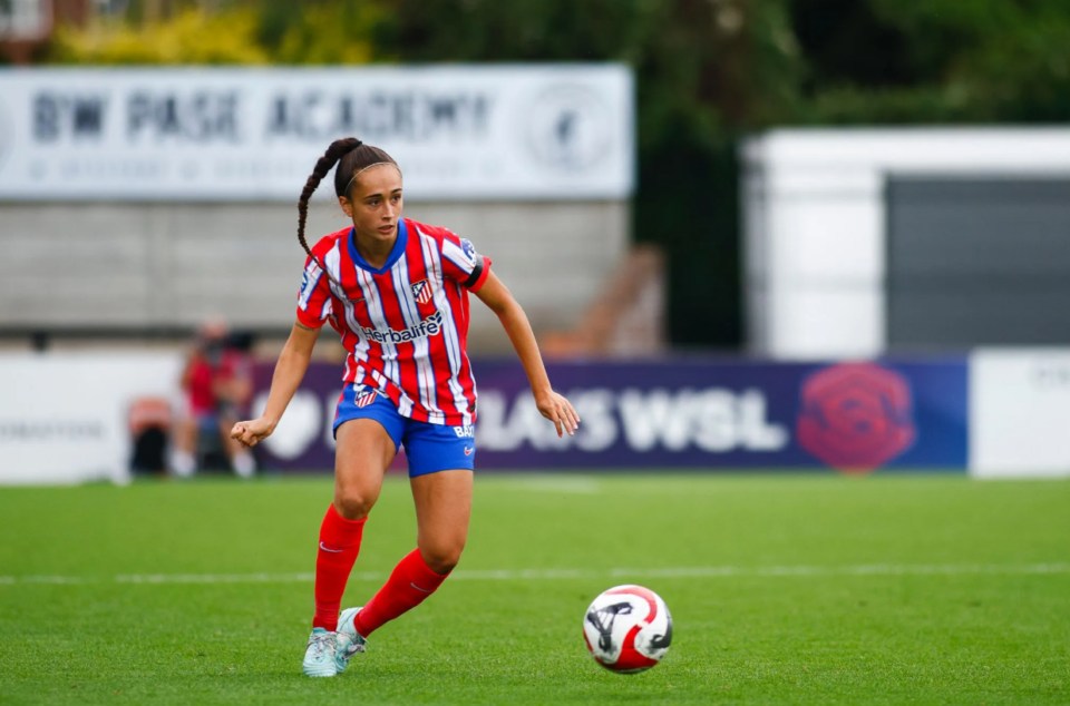 Yolanda Sierra durante un partido con el Atlético de Madrid